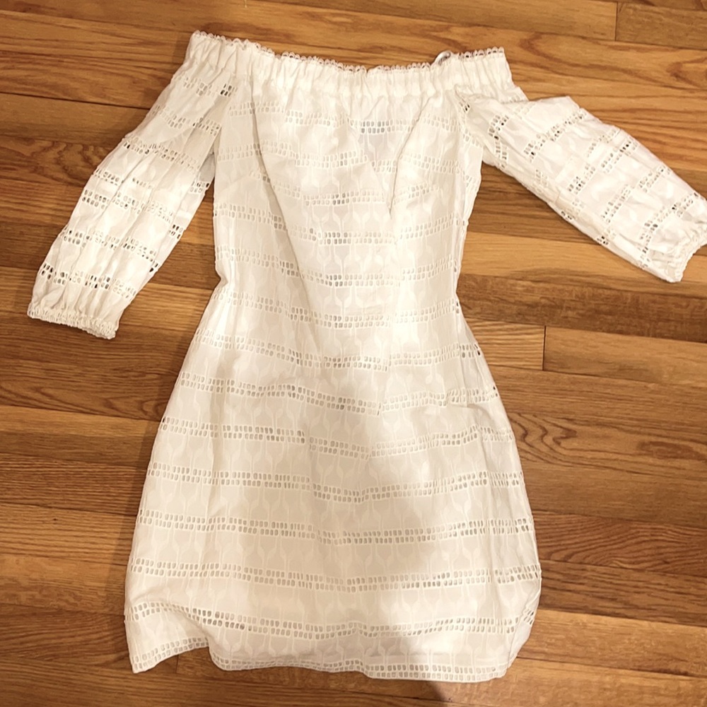 Vince Camino white, off the shoulder dress